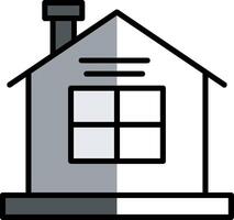 House Filled Half Cut Icon vector