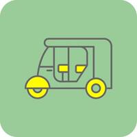 Rickshaw Filled Yellow Icon vector