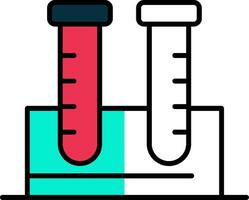 prueba tubos lleno medio cortar icono vector