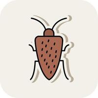 Cockroach Line Filled White Shadow Icon vector