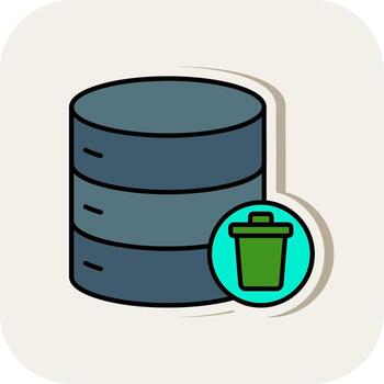 Delete Data Line Filled White Shadow Icon vector