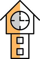 Tower Watch Filled Half Cut Icon vector