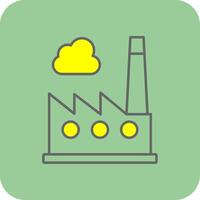 Factory Filled Yellow Icon vector