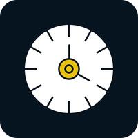 icono de dos colores de glifo de reloj vector