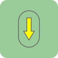 Scroll Down Filled Yellow Icon vector