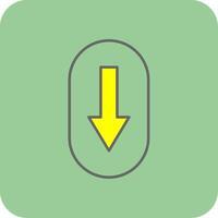 Scroll Down Filled Yellow Icon vector