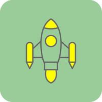 Space Ship Launch Filled Yellow Icon vector