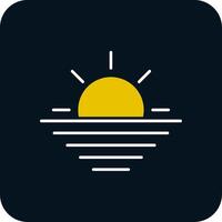 Sunset Glyph Two Color Icon vector