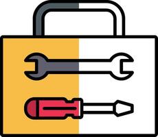 Tool Box Filled Half Cut Icon vector