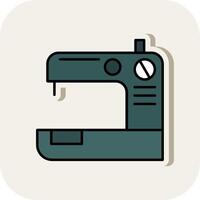 Sewing Machine Line Filled White Shadow Icon vector