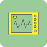 ECG Machine Filled Yellow Icon vector