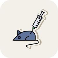 Animal Testing Line Filled White Shadow Icon vector