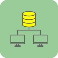 Data Center Filled Yellow Icon vector