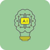 artificial inteligencia lleno amarillo icono vector