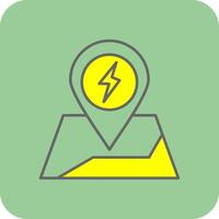 Pin Point Filled Yellow Icon vector