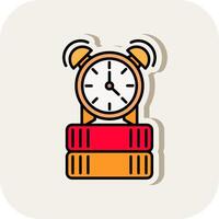 Alarm Line Filled White Shadow Icon vector