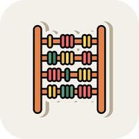 Abacus Line Filled White Shadow Icon vector