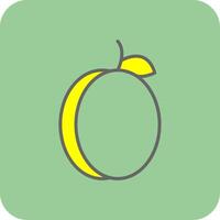 Plum Filled Yellow Icon vector