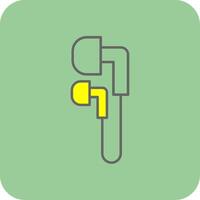 Earphones Filled Yellow Icon vector