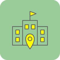 Polling Place Filled Yellow Icon vector