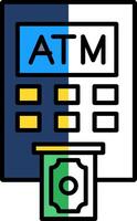 Atm Machine Filled Half Cut Icon vector