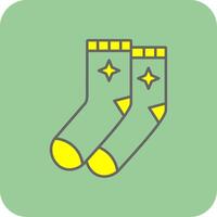 Socks Filled Yellow Icon vector