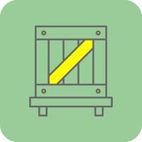 Wooden Box Filled Yellow Icon vector