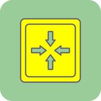 Exit Full Screen Filled Yellow Icon vector