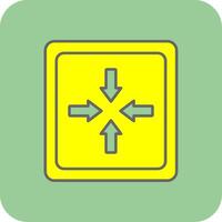 Exit Full Screen Filled Yellow Icon vector