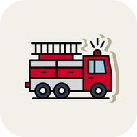 Fire Brigade Line Filled White Shadow Icon vector