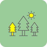 Pine Trees Filled Yellow Icon vector