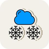 Winter Line Filled White Shadow Icon vector