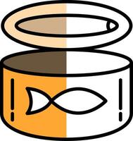 Canned Food Filled Half Cut Icon vector