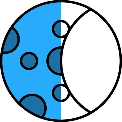 Moon Phase Filled Half Cut Icon