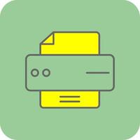 impresora lleno amarillo icono vector