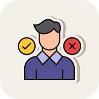 Decision Making Line Filled White Shadow Icon vector