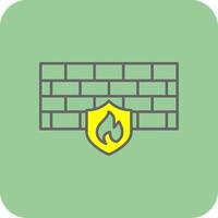 Firewall Filled Yellow Icon vector