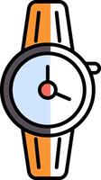 reloj de pulsera lleno medio cortar icono vector