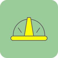 Helmet Filled Yellow Icon vector