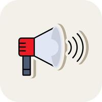 Loud Speaker Line Filled White Shadow Icon vector