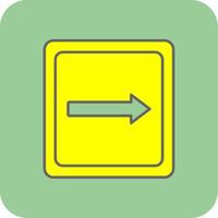 Right Filled Yellow Icon vector