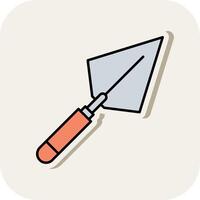 Trowel Line Filled White Shadow Icon vector