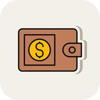 Wallet Line Filled White Shadow Icon vector
