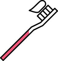 Toothbrush Filled Half Cut Icon vector