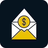 Salary Mail Glyph Two Color Icon vector