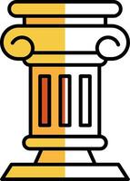 Pillar Filled Half Cut Icon vector