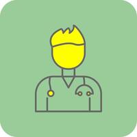 Doctor Filled Yellow Icon vector