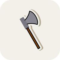 Axe Line Filled White Shadow Icon vector