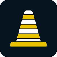 Traffic Cone Glyph Two Color Icon vector