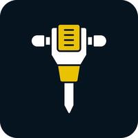 Jack Hammer Glyph Two Color Icon vector
